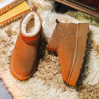 3156 NE Зимние ретро-ботинки из хлопка на толстой подошве 37