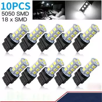 3157 Светодиодные автомобильные лампы DC12V 5050-18SMD 3157 T25 Светодиодные лампы 6500K Суперяркие, угол освещения 360 градусов
