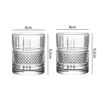 315ml/340ml Diamond Cocktail Glass Light Luxury Whiskey Glass Transparent Bacardi Mojito Cups Cold Drink Mug Creative Juice Mug 2pcs