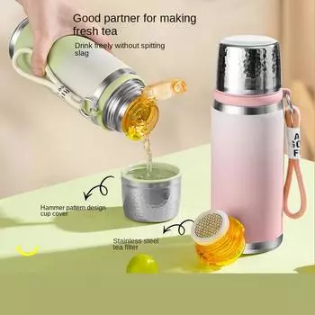 316 чашка-термос для чая, женский красивый градиентный портативный чайник с ручкой для студентов, большой емкости для путешествий в школу 550ml-700ml