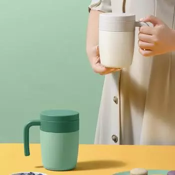 316 нержавеющая сталь бесшовная внутренняя изоляция бака кофейная чашка с чаем изолированная разделительная кружка для офиса с ручкой 301-400ml зелёный