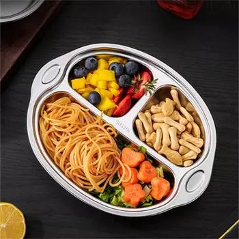 316 нержавеющая сталь тарелка для еды разделенный поднос для сервировки кухонная посуда контейнер для обеда для школьной столовой посуда