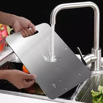316 Stainless Steel Panel And Chopping Board Kitchen Household Thickened Double Sided Cutting Board Block Kneading Dough Board