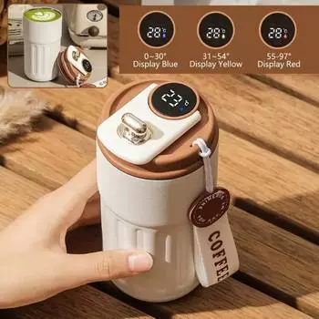 316 Stainless Steel Smart Thermos Bottle LED Temperature Display Coffee Cup Portable Vacuum Flasks Thermoses Office Household 450ml