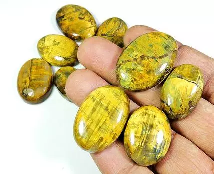 316Cts. Natural Nellite Pietersite Oval Cabochon Loose Gemstone 11 Pcs Lot RQ-87
