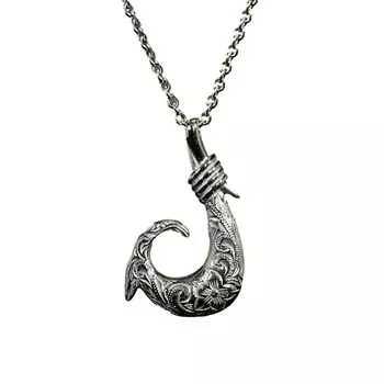 316L Гавайские украшения Гавайское ожерелье Рыболовный крючок Хирургическая нержавеющая сталь 316L Металл Гипоаллергенное серебро [Lucliss]