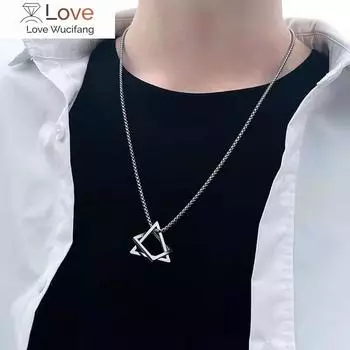 316l Нержавеющая сталь Личность Геометрические Треугольные Подвески Ожерелье Для Мужчин Панк Хип-Хоп Стиль Подарки Для Вечеринки Для Парня
