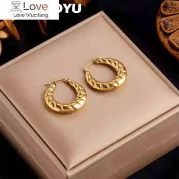 316L нержавеющая сталь новые геометрические серьги-кольца золотого цвета для женщин, эффектные ювелирные изделия, подарок на вечеринку, бижутерия, аксессуары