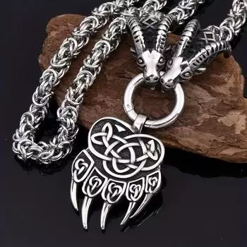 316L винтажное мужское ожерелье с кулоном в виде овечьей головы, медвежьего когтя, модное ожерелье в стиле панк в стиле хип-хоп, ювелирное украшение для вечеринки, подарок для друзей серебряный