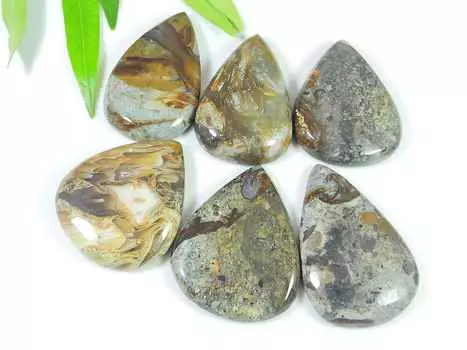 31-33 мм натуральный камень кальций груша кабошон россыпью драгоценный камень 6 шт лот 215 карат. РQ-2345