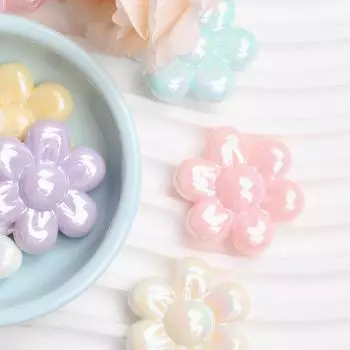 31.3mm Creative Beaded Material Acrylic Creative Handmade Material With Hole 5pcs Handcrafted Beading Loose Beads Sunflower Beads Jewelry Accessories about31.3mm 5pcs жёлтый