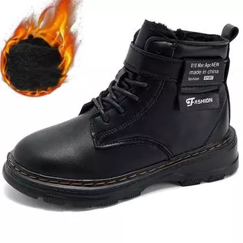 31-40 Детские сапоги зимние детские сапоги из бархата и хлопка для снега уличные высокие теплые зимние сапоги для девочек 31 чёрный