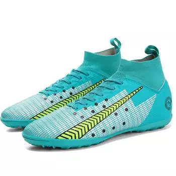 31-48 футбольные бутсы унисекс, мужские тренировочные ботинки с короткими ногтями, детские футбольные бутсы, молодежные кожаные футбольные бутсы 31 чёрный