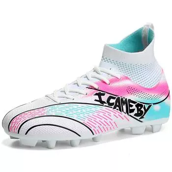 31-48 мужские крупномасштабные футбольные бутсы с длинными ногтями, противоскользящие, износостойкие, TPR, искусственный Corthiro, уличные молодежные футбольные бутсы 31 белый