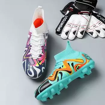 31-48 мужские/женские футбольные бутсы, носки, профессиональные тренировочные футбольные бутсы для маленьких детей, футбольные бутсы 31 белый