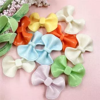 31,5*23,4 мм Большие бусины-банты Ожерелья Ювелирные изделия Маркировка для сережек 10 шт Акрил DIY Материалы ручной работы Мультфильм Мода Bow/31.5mm разноцветный