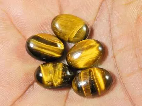 31 карат желтый тигровый глаз овальный лечебный кабошон драгоценный камень россыпью 5 шт. лот 10X14MM RQ-1980