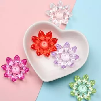 31 мм 5 шт. акриловые прозрачные хрустальные бусины лотоса для браслета, изготовления сережек, материалы из бисера, ювелирные аксессуары 5pcs 31mm жёлтый