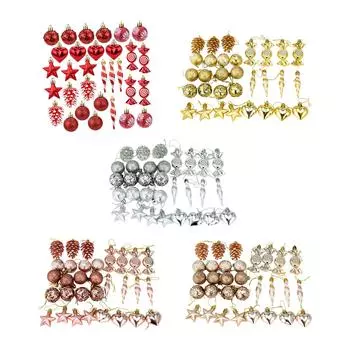 31 предмет Рождественские шары, украшения, рождественские подвесные украшения, сердца, звезды, набор для дерева Red