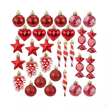 31 Рождественские украшения для Рождества, Небьющиеся подвески, Наборы украшений для вечеринок, Red
