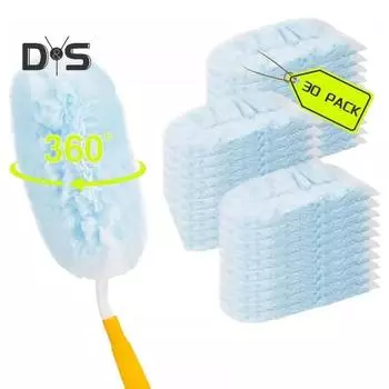 31 шт./комплект щетка для пыли из микрофибры с 30 сменными подушечками короткая ручка прочная пушистая щетка для Swiffer синий