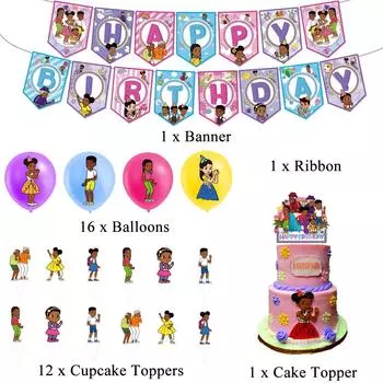 31 шт. украшения для вечеринки в углу Грейси, включая воздушные шары, баннеры, топперы для торта