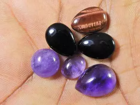 31Cts. Аметистовый снежинка обсидиан тигровый глаз драгоценный камень россыпью 6 шт. лот 10-15 мм RQ-1824