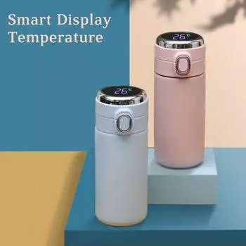 320/420 мл интеллектуальная бутылка с вакуумной изоляцией, дисплей температуры в реальном времени, светодиодный сенсорный экран, вакуумная бутылка из нержавеющей стали, дорожная кружка 320ml белый