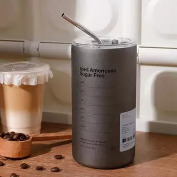 320/600 мл нержавеющая сталь кофейная чашка двухслойная вакуумная кружка американо эспрессо со льдом и крышкой с трубочкой кружка для офисной воды термос кружка 50ml