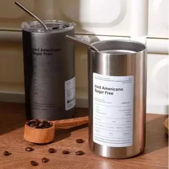 320/600 мл нержавеющая сталь кофейная чашка двухслойная вакуумная кружка американо эспрессо со льдом и крышкой с трубочкой кружка для офисной воды термос кружка <50ml