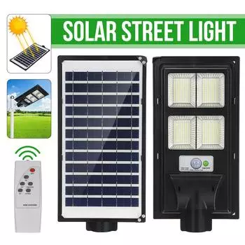 320/640/960/1280LEDs солнечный уличный фонарь PIR датчик с дистанционным управлением для парка, сада, двора, уличной дорожки 500W 320LED чёрный
