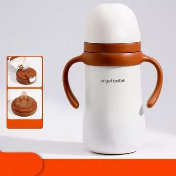 320 мл чехол для соски детская соломенная чашка из нержавеющей стали детский термос чашка милый мультяшный бутылка для воды кухонные принадлежности 320ML