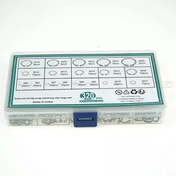 320 шт. стопорное кольцо/зажим/пружина/прокладка/карточка вала из нержавеющей стали 304 для вала 3-26 мм набор 3-26m