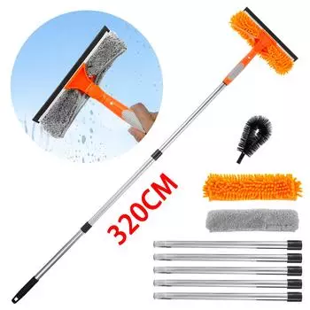 320 см удлиненный инструмент для мытья окон вращающийся 2 в 1 скребок очиститель швабры стержень для стыковки стекол бытовая очистка лобового стекла автомобиля