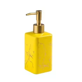 320ml Ceramic Soap Dispenser for wash Basin - Yellow | Elegant Design for Kitchen and Bathroom