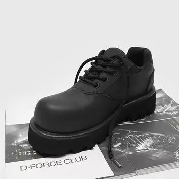 3218 big head Derby shoes men s platform heightening versatile men s shoes matte dark commuting trend casual leather shoes 38-Size is too large