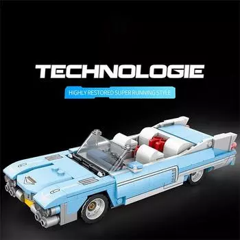 323 шт. MOC родстер, автомобильный строительный блок, креативный городской автомобиль, модель автомобиля «сделай сам», кирпичи, настольный дисплей, игрушки для детей, праздничные подарки withbox синий/серый