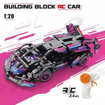 323 шт. RC спортивный автомобиль строительный блок скорость спортивный автомобиль пульт дистанционного управления игрушки сборка техническая кирпичная модель для детей мальчик подарок M фиолетовый
