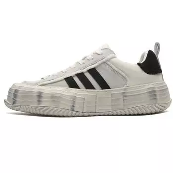 3259 трехполосные маленькие белые туфли нишевая мужская обувь старые толстоподошвенные увеличивающие рост кеды [158] 36