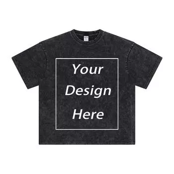 325 г/м 100% хлопок стираная футболка с индивидуальным рисунком принт мужские футболки S