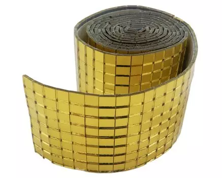 3288 PPLS Декоративная лента Зеркальная плитка для 4 см Ширина x 1 м Золотая Переделка/Декор золотой