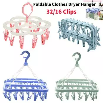 32/16 клипс складная сушилка для одежды вешалка для детской и взрослой одежды сушилка для одежды ветрозащитная носки сушилка для нижнего белья органайзер клипсы