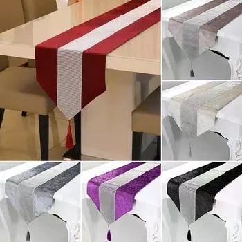 32*180 см с кисточками, свадебные принадлежности, стразы, роскошный бархатный сверкающий стол, дорожка, подставка для стола 32*180cm красный