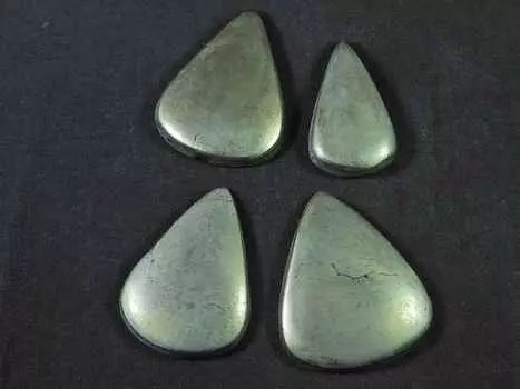 32-35 мм AAA Appache золотой пирит грушевидной формы кабошон россыпью 4 шт драгоценных камней лот RQ-2183