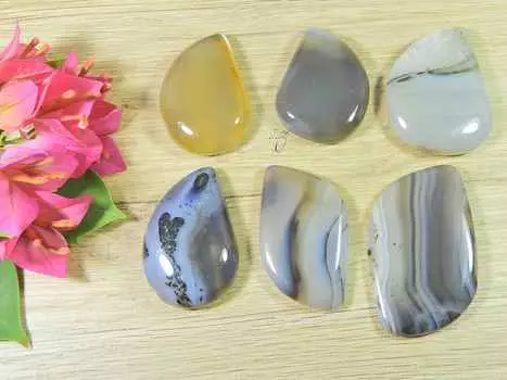 32-40 мм натуральный Ботсванский агат 6 шт. фантазийный кабошон россыпью драгоценных камней лот 248 карат RQ-2161