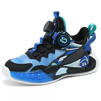 32-41 Детские модные легкие дышащие вращающиеся кнопки баскетбольные кроссовки спортивная обувь кроссовки для бега для девочек 32 озеро зеленый
