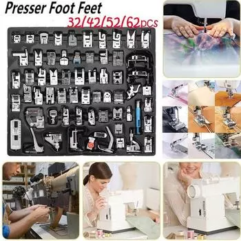 32/42/52/62 шт., многофункциональная бытовая швейная машина, набор прижимных лапок, швейные принадлежности 32Pcs/Set