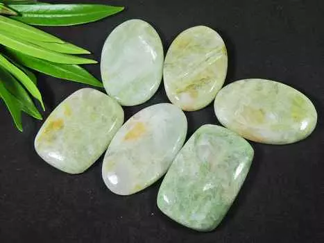 32-42MM AAA Золотой Серафнит Овальный Кабошон Драгоценный Камень Россыпью 6 Штук Лот 356Cts. РQ-2227