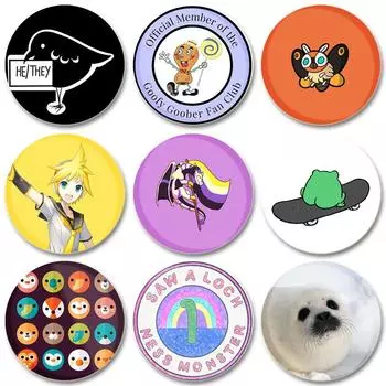 32/44/58 мм 30 стиль серийный значок животного настраиваемая одежда шляпа лацкан значок модный металл креативный любовник 32mm