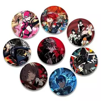 32/44/58 мм 32/44/58 мм Аниме Persona 5 Броши Амамия Рен Мультфильм Значок на лацкан Рюкзак Воротник Ювелирные изделия Подарки Аксессуары Фанаты Коллекции 32mm
